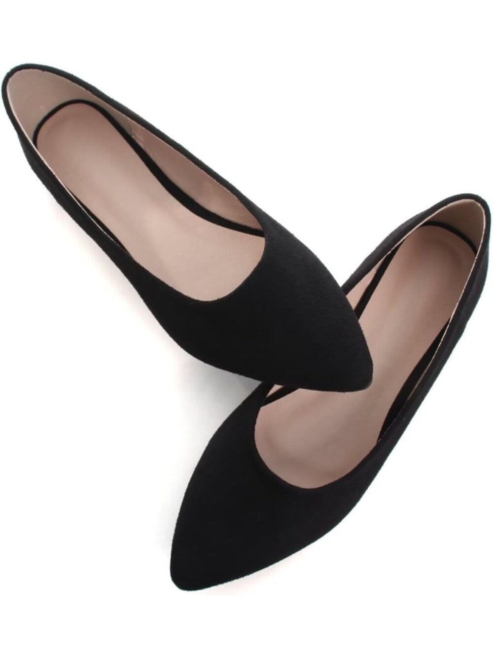 Comfortable Suede Pointed Toe Ballet Flats for Women | Slip-On Dressy Ballerina